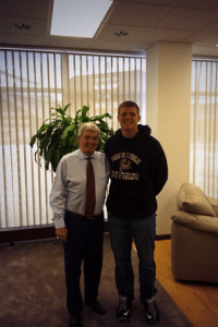  Billy Ray Mitchell pictured with Virginia Tech head coach Frank Beamer during his official visit on Jan. 25